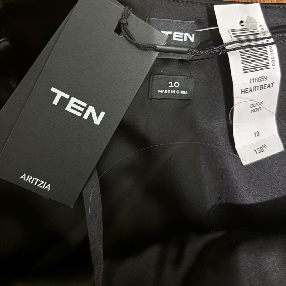 Aritzia NWT Ten Heartbeat Mini Dress Black Noir Satin Bustier Size 10 - Picture 5 of 8